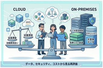 あえてオンプレミスを選ぶ企業の共通点を解説するイメージイラスト